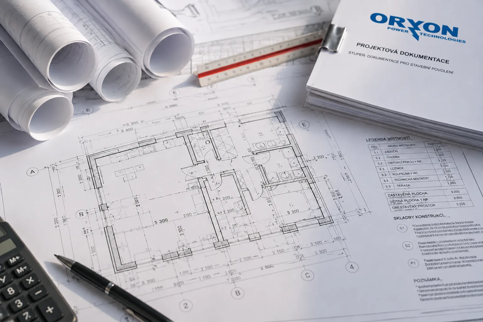 Projektová dokumentace, výkresy a plány ORYON Power Technologies